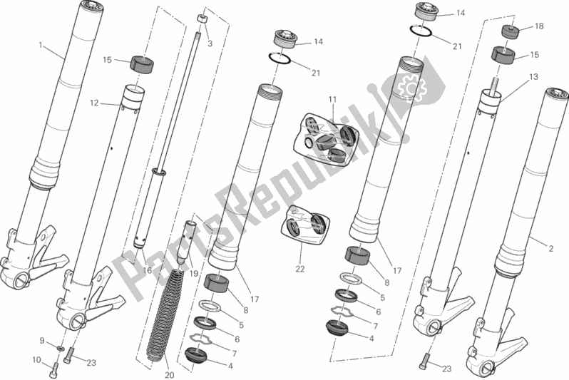 All parts for the 024 - Front Fork of the Ducati Monster 796 ABS Thailand 2014